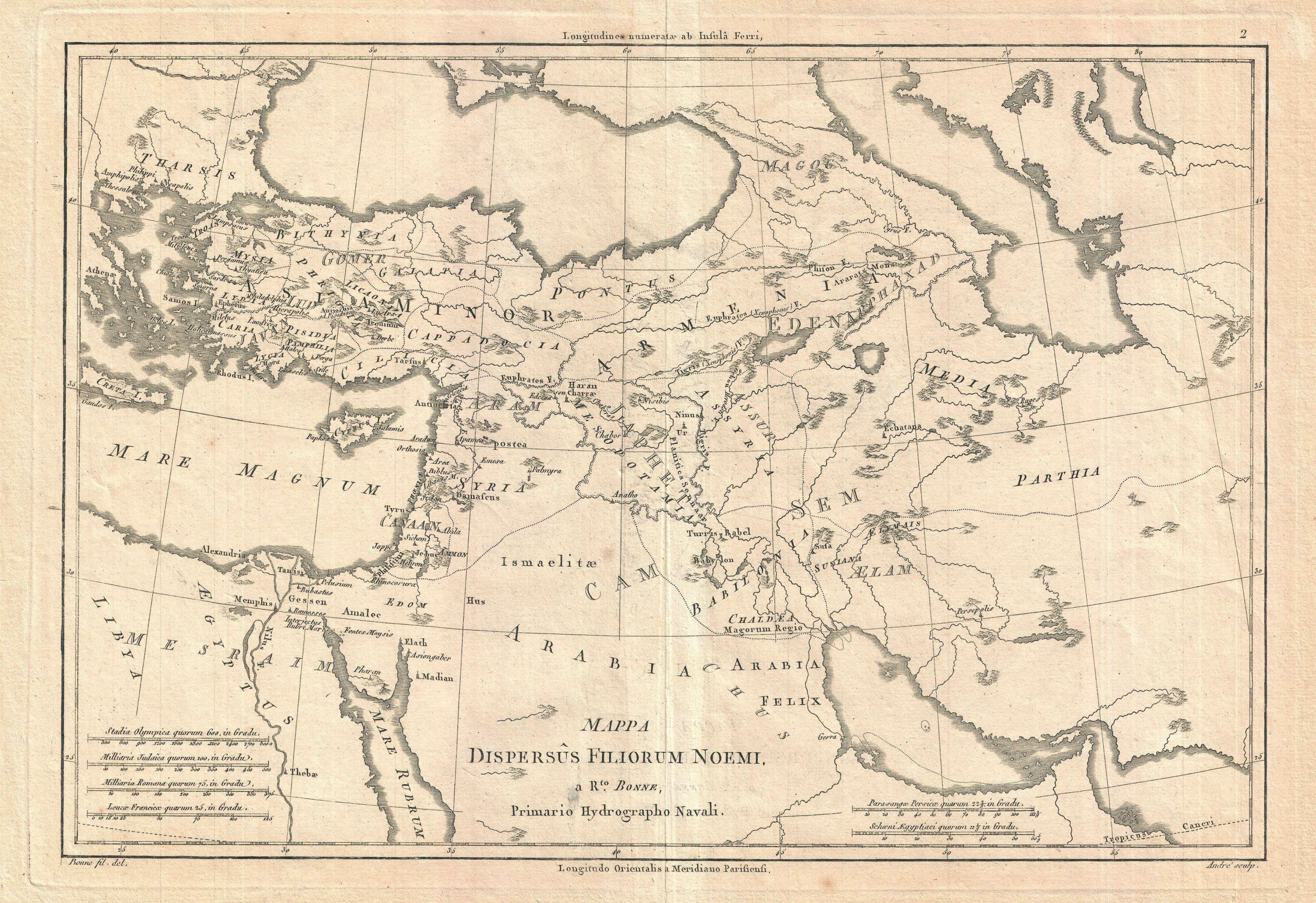 Map of where Noah's descendants settled.